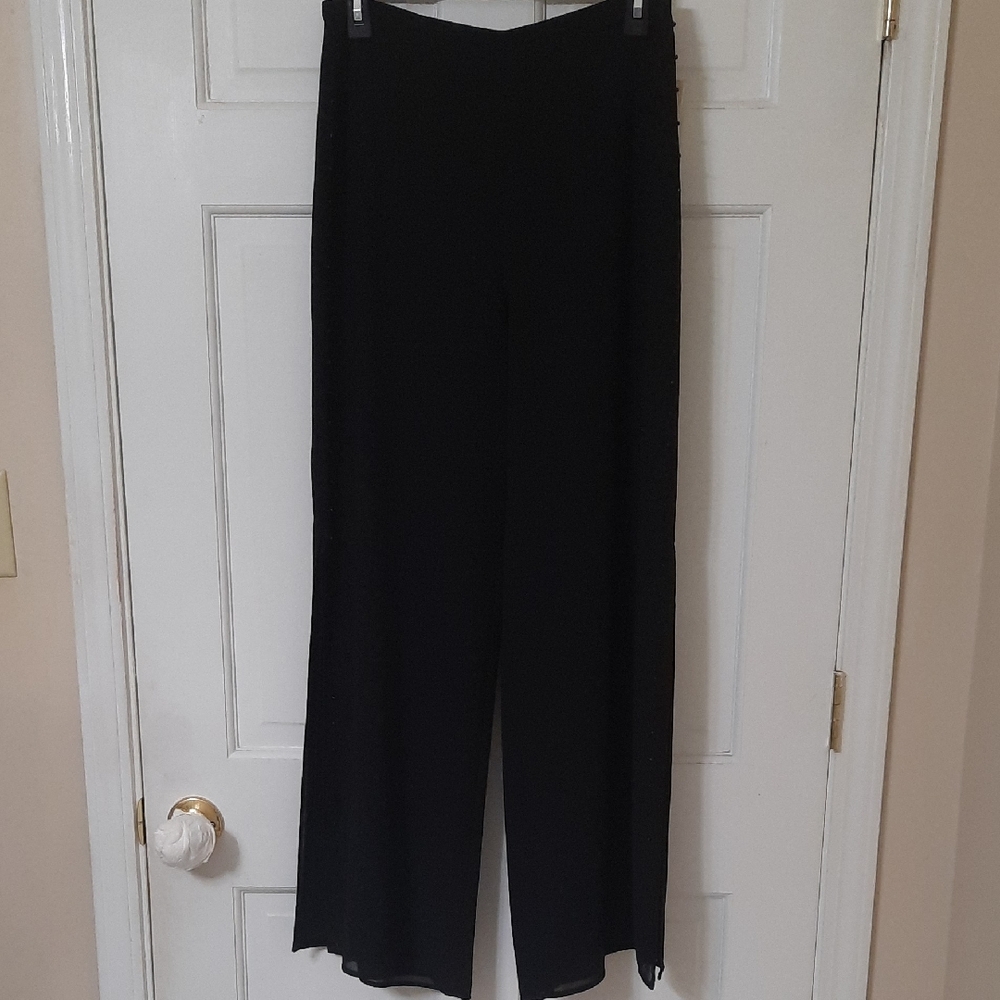 Chic Black Wide Leg Women's Pants SZ 8